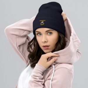 cuffed beanie navy front