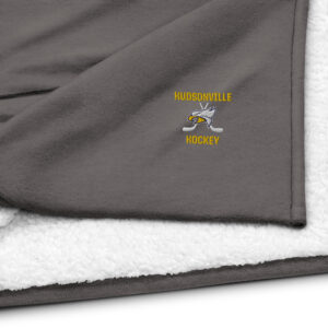 embroidered premium sherpa blanket heather grey product details