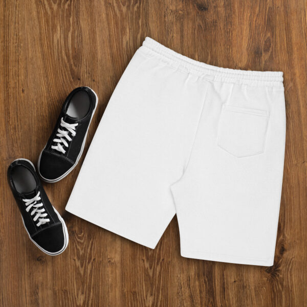 mens fleece shorts white back