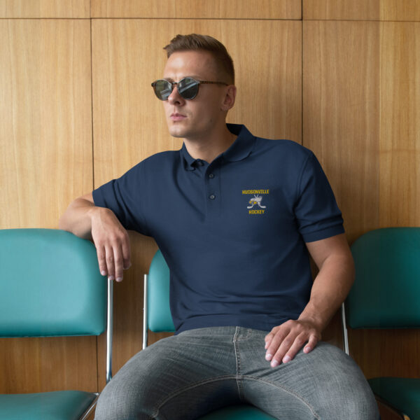 premium polo shirt navy front