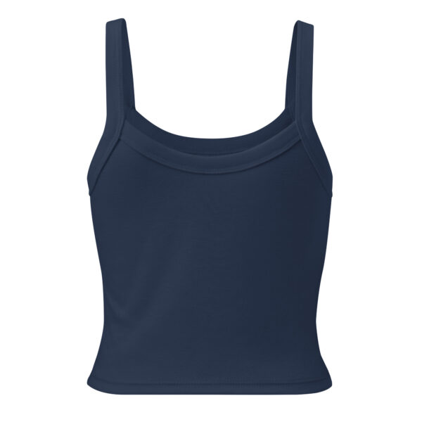 womens micro rib tank top solid navy blend back