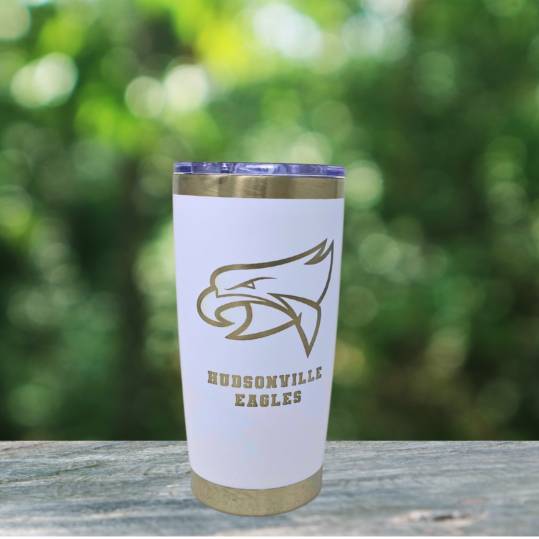 Hudsonville Eagles Laser Engraved 20oz Insulated Tumblers White